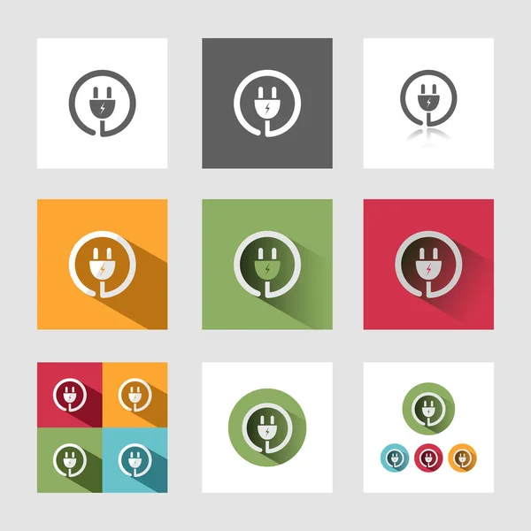 Plug iconos de color — Vector de stock