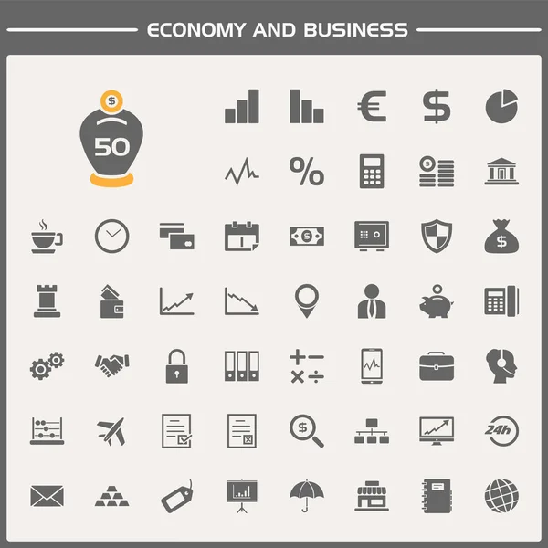 Ensemble d'icônes économie et affaires — Image vectorielle