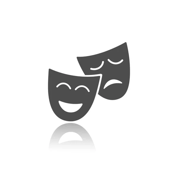 Pictogram maskers met reflectie — Stockvector