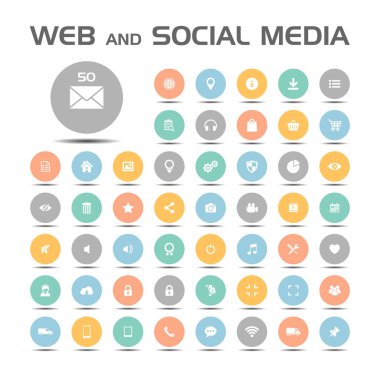 Web ve Sosyal Medya Icons set 