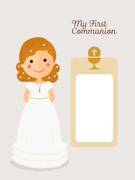 My first communion invitation with message — Stock Vector