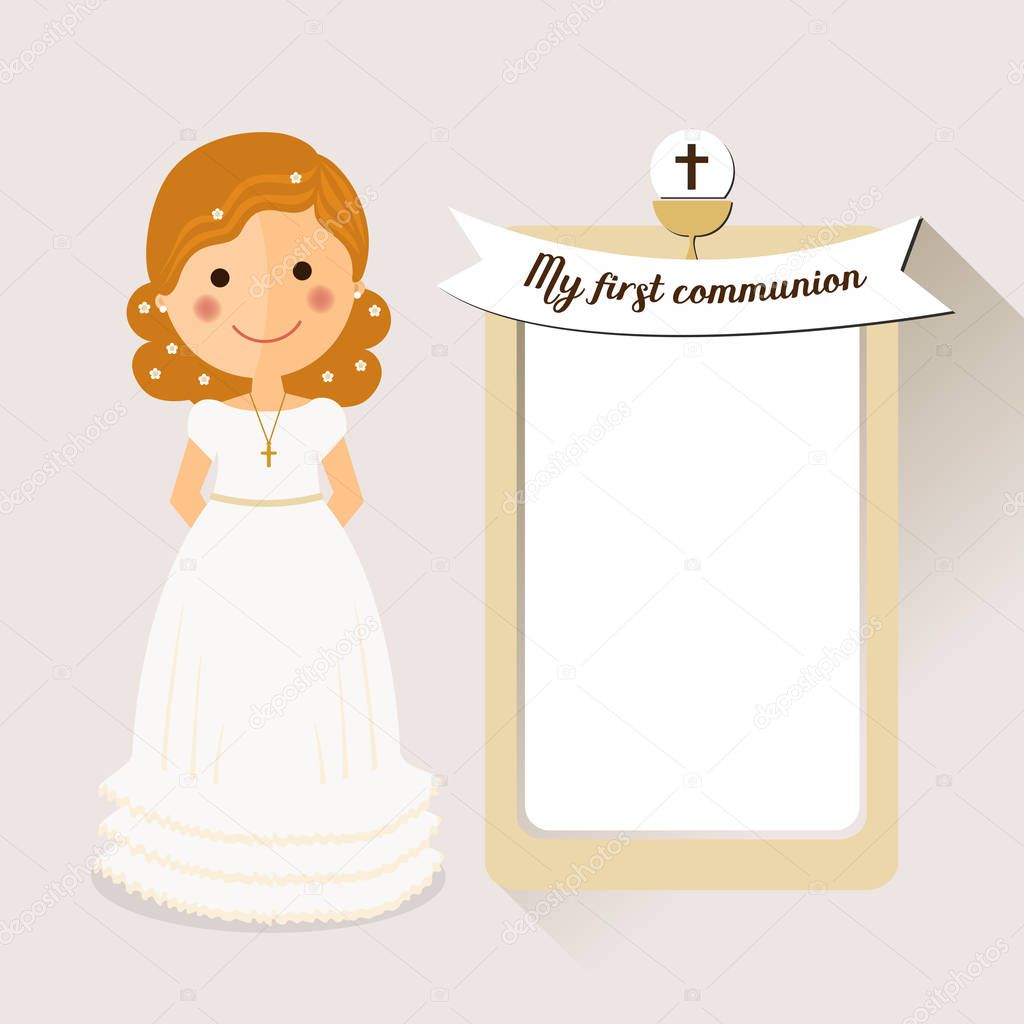 Invitacion mi primera comunion niña | Mi primera invitación de la