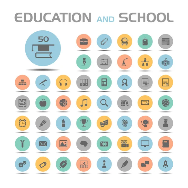 Utbildning och skola ikoner — Stock vektor