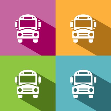 Gölge ile otobüs okul simgesi 