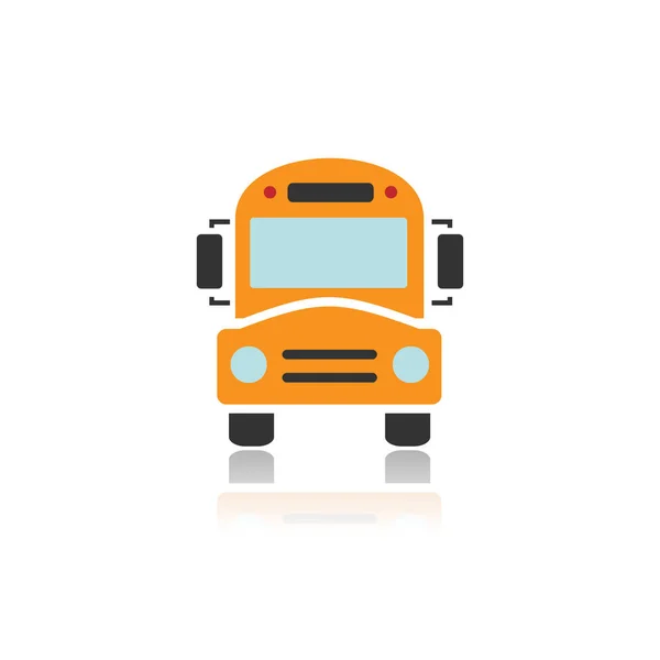 Otobüs okul simge renk — Stok Vektör