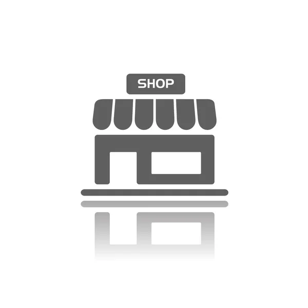Shop-Ikone mit Reflexion — Stockvektor