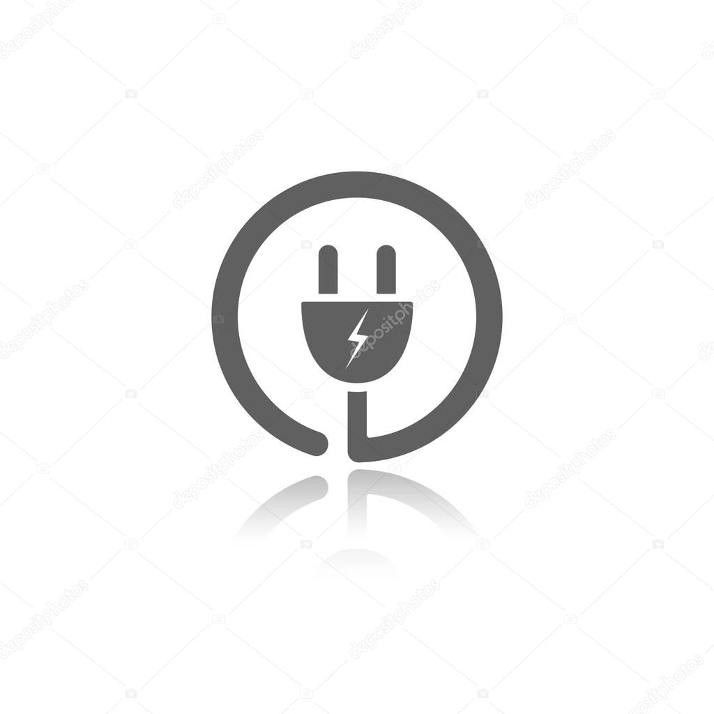 Plug icon with reflection