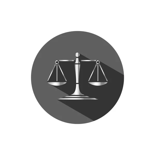 Silver scales of justice icon — Stock Vector