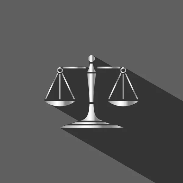 Balanças de prata de ícone de justiça — Vetor de Stock