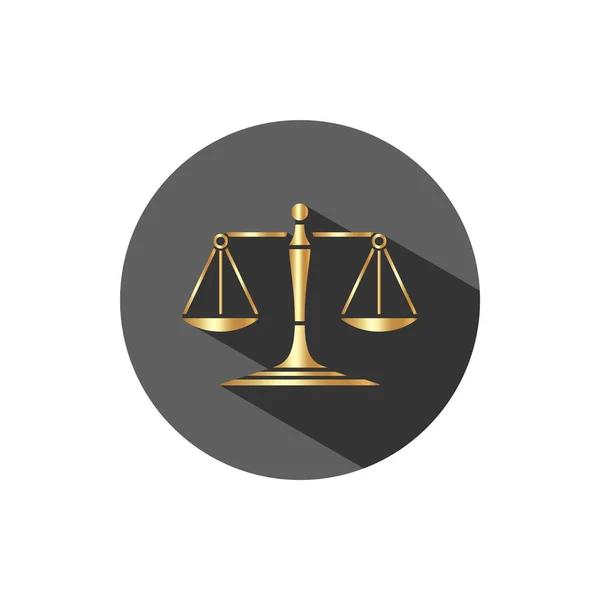 Golden scales of justice icon — Stock Vector