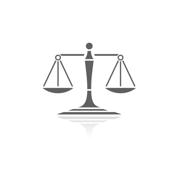 Gerechtigkeits-Ikone mit Reflexion — Stockvektor