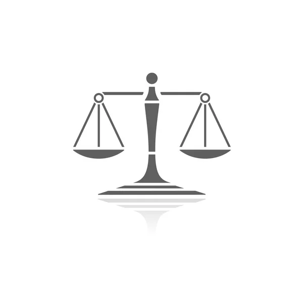 Ölçekler yansıması ile Adalet simgesinin 