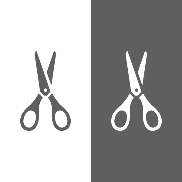 Icona delle forbici su sfondo bianco e nero — Vettoriale Stock