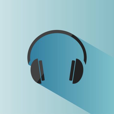 Mavi bir arka plan üzerinde kulaklık simgesi 