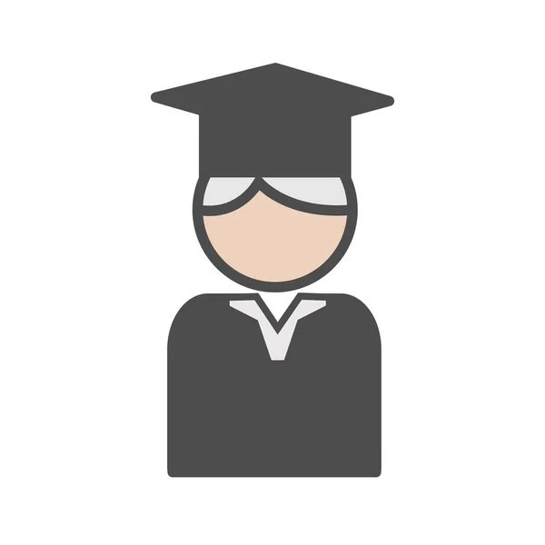 Professor icon with mortarboard — Stock Vector