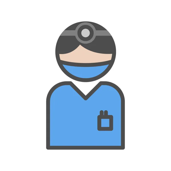 Icono de cirujano con uniforme azul — Archivo Imágenes Vectoriales