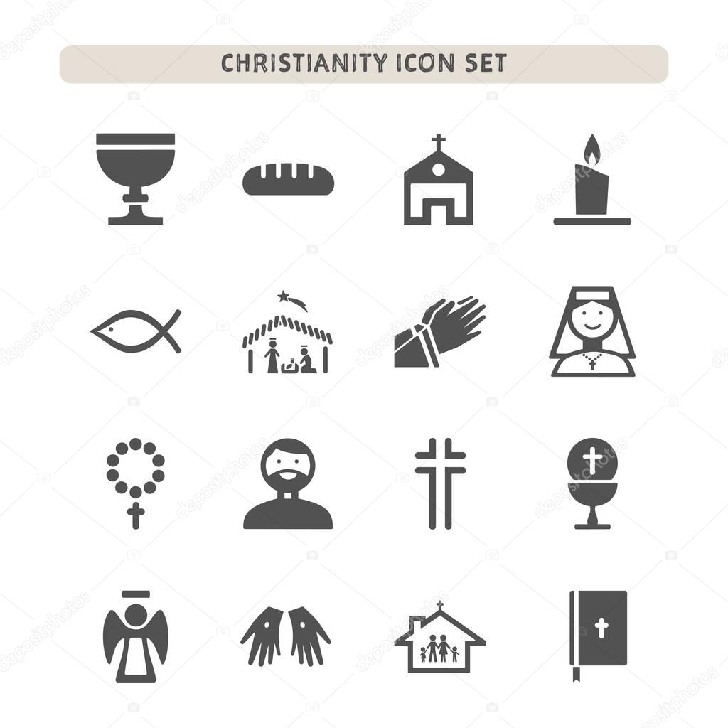 Christianity icons set 