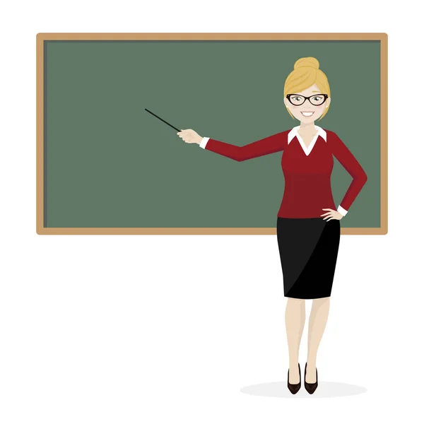 The teacher at the blackboard — Stock Vector