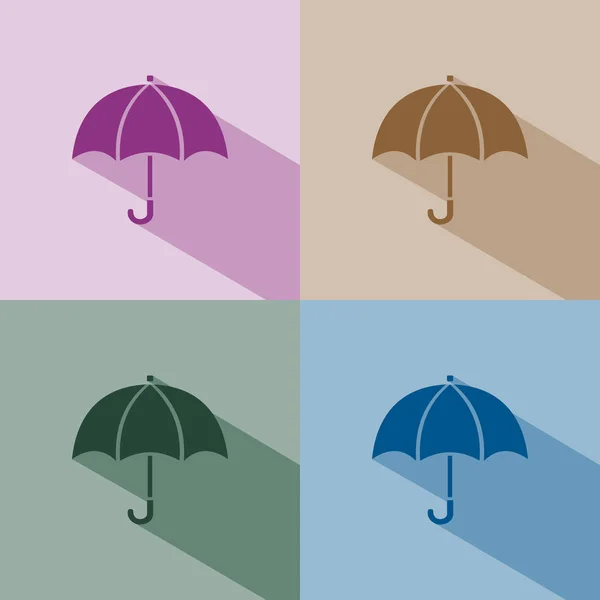 Ícone de guarda-chuva com sombra — Vetor de Stock