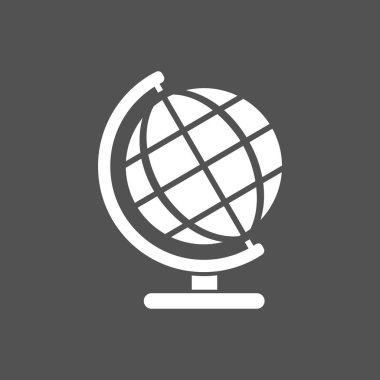 Karanlık bir arka plan üzerinde küre simgesi