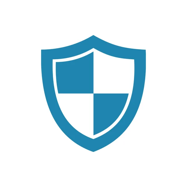 Icona blu dello scudo di alta sicurezza — Vettoriale Stock