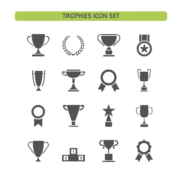 Beyaz bir arka plan üzerinde kupa Icons set