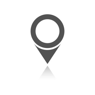 Beyaz bir arka plan yansıması ile izole konum simgesi için haritalar