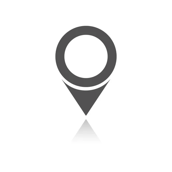 Ícone de localização isolado para mapas com reflexão sobre um fundo branco —  Vetores de Stock