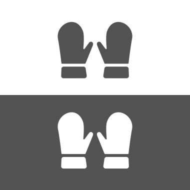 Mittens vektör simge koyu ve beyaz arka plan üzerinde