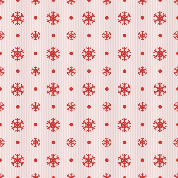 Kırmızı kar taneleri noktalar ve çizgiler ile Seamless Noel modeli