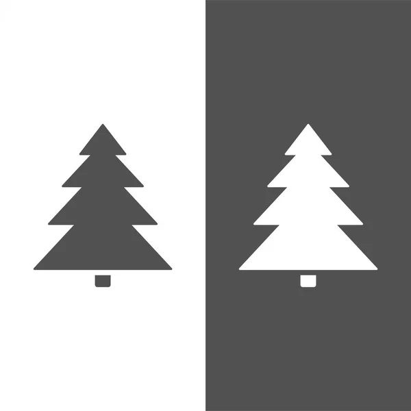 Icono de árbol de Navidad aislado sobre fondo blanco y negro — Vector de stock