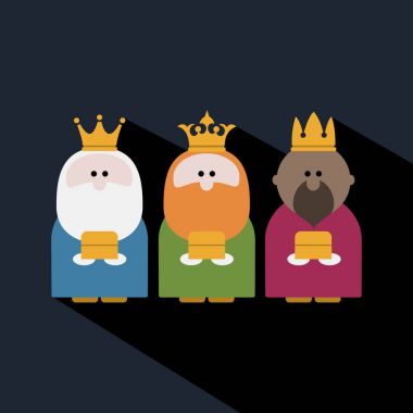 Epiphany gün ve karanlık bir arka plan üzerinde üç Kral