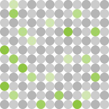 Beyaz bir arka planda gri ve yeşil noktalı soyut seamless modeli