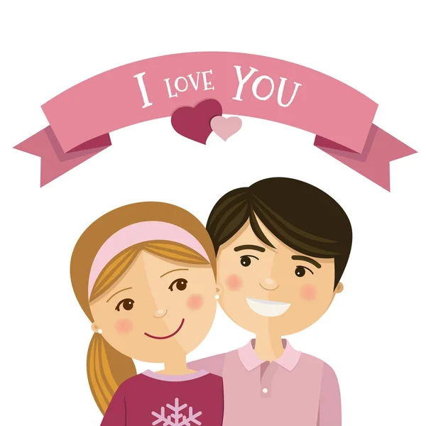 Lykkelige Par Kærlighed Omfavne Hinanden Vektorillustration – Stock-vektor
