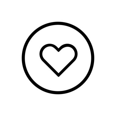 Beyaz arka planda kalp çizgisi simgesi. Vektör illüstrasyonu