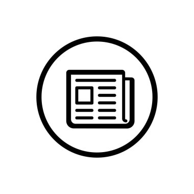 Gazete çizgisi simgesinde bir daire ve beyaz bir arka plan. Vektör çizim