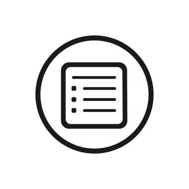 El ilanı satırı simgesi beyaz bir arka plan üzerinde bir daire ile. Vektör çizim