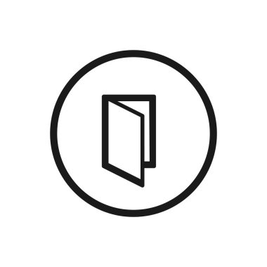 Beyaz bir arka plan üzerinde bir daire ile iki kanatlı tablo satırı simgesi. Vektör çizim