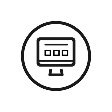 Beyaz bir arka plan üzerinde web sitesi satırı simgesi. Vektör çizim