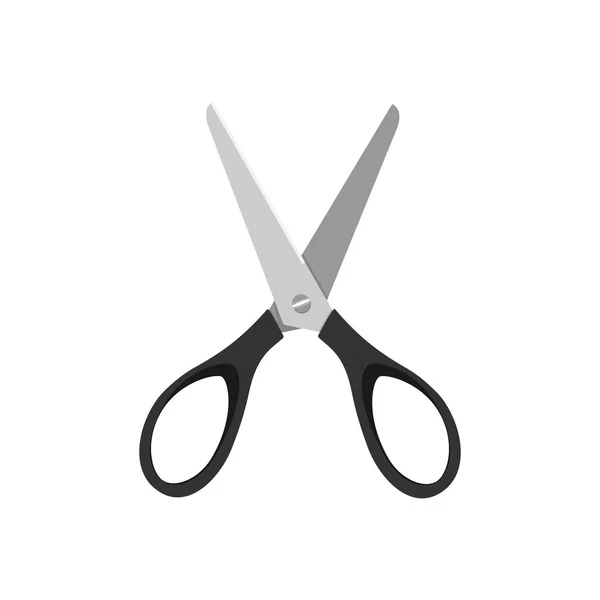 Black Open Scissors White Background Vector Illustration — Stock Vector