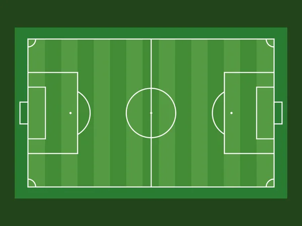 Terrain Football Vue Aérienne Sur Fond Vert Illustration Vectorielle Plate — Image vectorielle