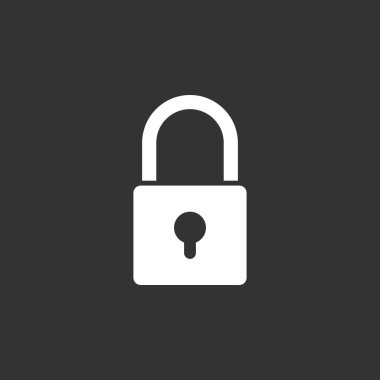 Siyah arkaplanda kilit simgesi. vektör illüstrasyonu