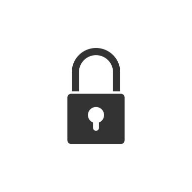 Beyaz arkaplanda kilit simgesi. vektör illüstrasyonu