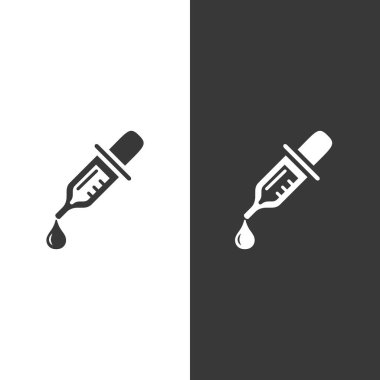 Damla pipeti simgesi. Eczane ve laboratuvar vektör çizimi