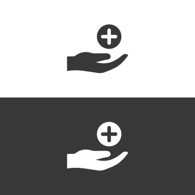 Eczane haçıyla. Düz simge. İzole tıp vektörü çizimi