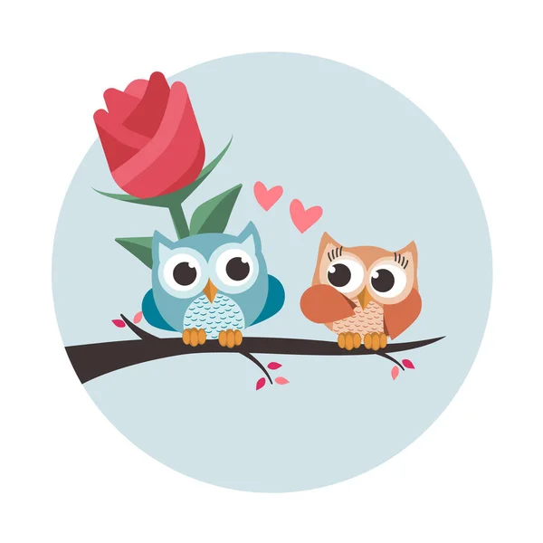 Valentine Está Apaixonado Dar Uma Grande Flor Ilustração Vetorial Isolada — Vetor de Stock