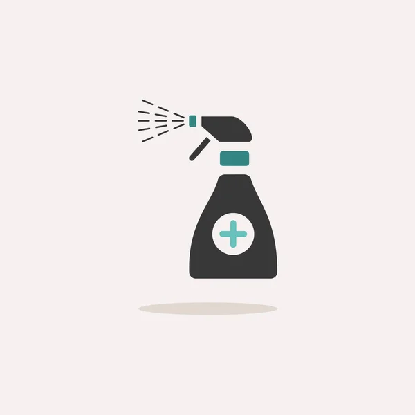 Sanitizer Spray Ikon Med Skugga Beige Bakgrund Apotek Platt Vektor — Stock vektor