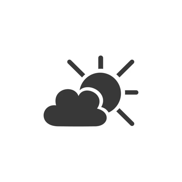 Sole Nuvole Icona Isolata Meteo Piatto Illustrazione Vettoriale — Vettoriale Stock