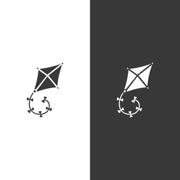 Drachen Symbol Auf Schwarzem Und Weißem Hintergrund Spiel Und Spiel — Stockvektor
