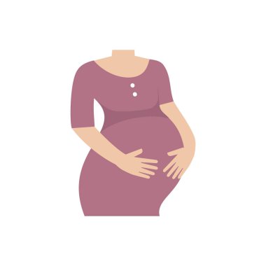 Hamile bir kadın. Düz vektör illüstrasyonu